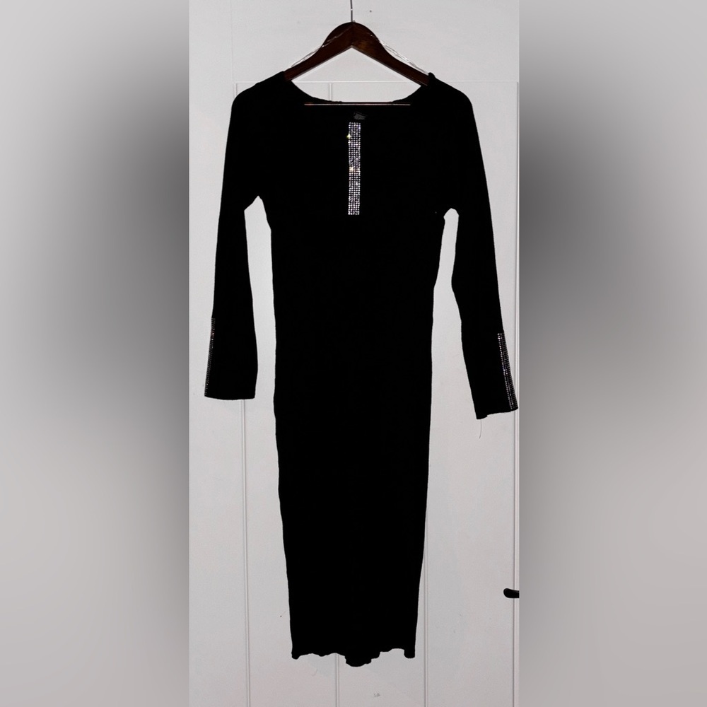 Ashley Stewart Embellished‎ Sweater Dress Women 16 Elegant Glam Cocktail Party